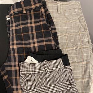 Forever 21 Black and Brown Plaid Trousers